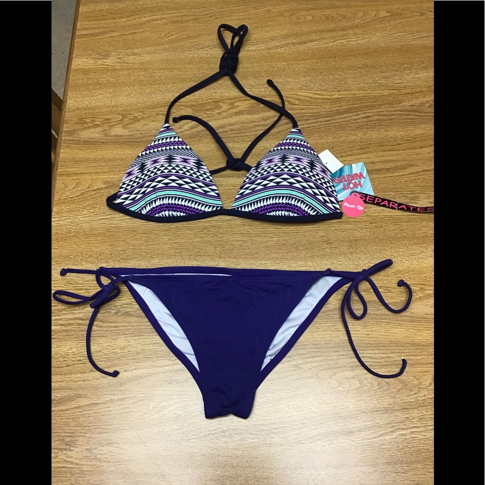 Billabong purple cheeky bikini bottom M top Hot Water NWT Both in great …shape